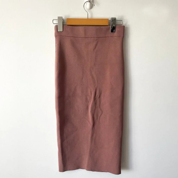 Aritzia Babaton Midi Tube Knit Pencil Skirt Mauve Earth Size XS - Picture 4 of 7